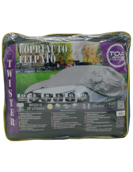 Telo copri auto felpato con ZIP