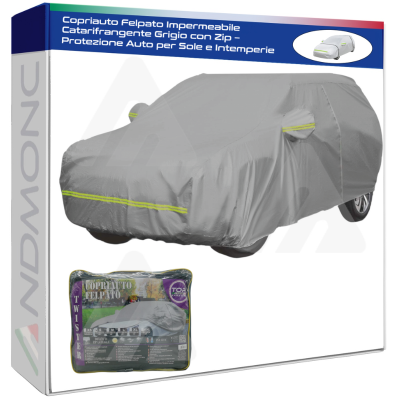 Telo copri auto felpato con ZIP
