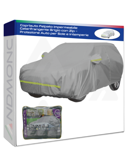 Telo copri auto felpato con ZIP