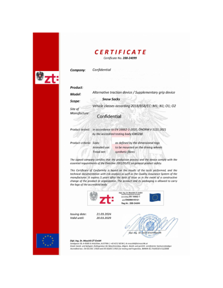 Calze da Neve per Auto – Antisdrucciolo Universali, Autocentranti e Compatibili con ESP/ABS – Sicure, Lavabili e Riutilizzabili