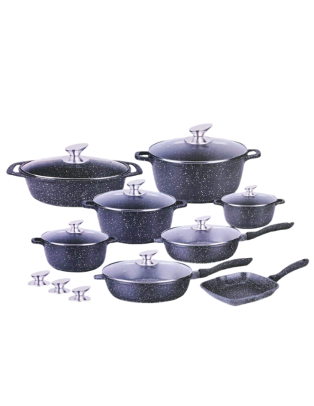 Bavaria Batteria di Pentole 26 Pezzi A861 in Pietra Lavica