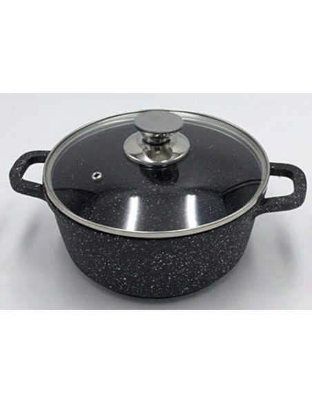 Bavaria Batteria Pentole e Padelle 20 Pezzi in Pietra Lavica Biologica