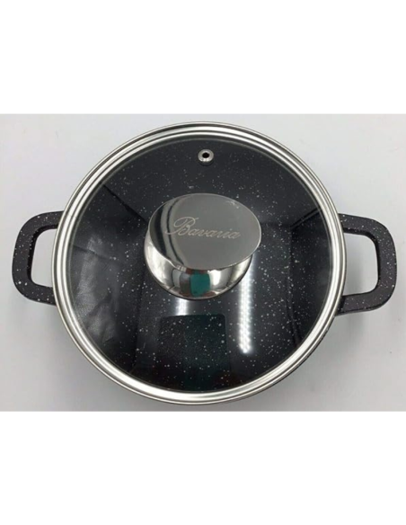 Bavaria Batteria Pentole e Padelle 20 Pezzi in Pietra Lavica Biologica