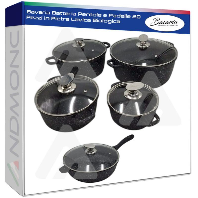 Bavaria Batteria Pentole e Padelle 20 Pezzi in...