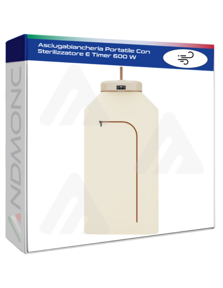 Asciugatore Portatile 5 kg con Sterilizzazione – Asciugatura Rapida a 2 Velocità, Timer Regolabile e Telo di Copertura