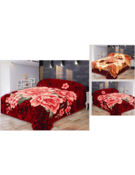 Coperta Matrimoniale Spagnola 3,5 kg Double Face 220×240 cm – Super Calda, Morbida e Stampata in Fantasie Floreali