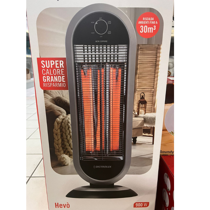 Stufa a Carbonio 900W con Base Oscillante –...