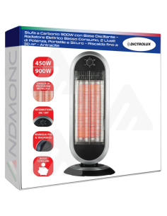 Stufa a Carbonio 900W con Base Oscillante – Radiatore...