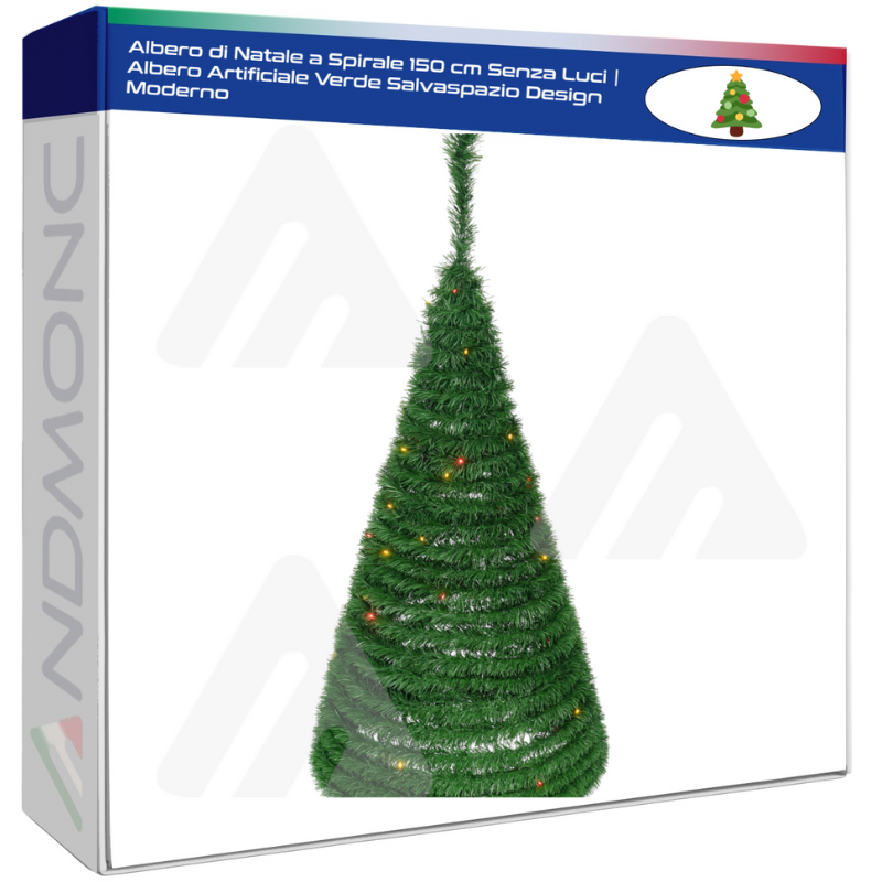 Albero di Natale a Spirale 150 cm Senza Luci |...