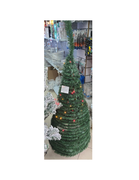 Albero di Natale a Spirale 150 cm Senza Luci | Albero Artificiale Verde Salvaspazio Design Moderno