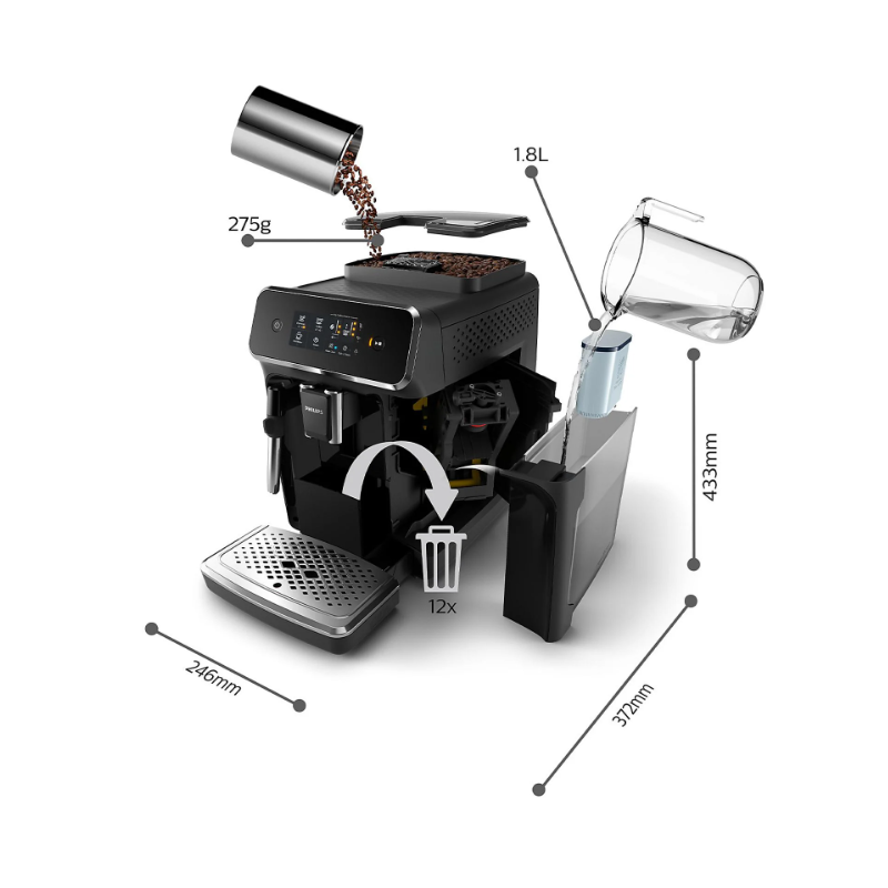 PHILIPS Series 2200 EP2224/40 MACCHINA CAFFÉ...