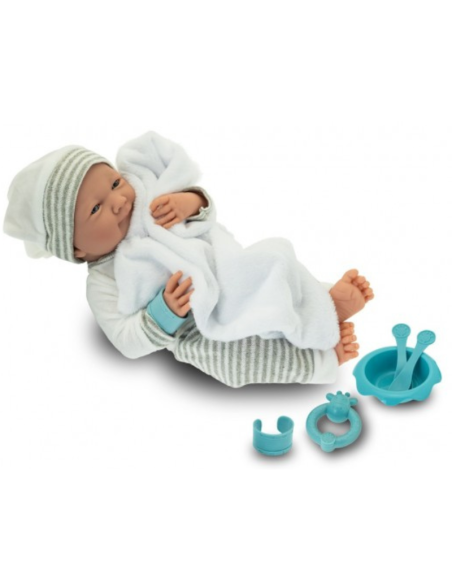 Bambolotto Baby Teo Neoborn 40 cm in Morbido Vinile con Accessori – Giocattolo +36 Mesi