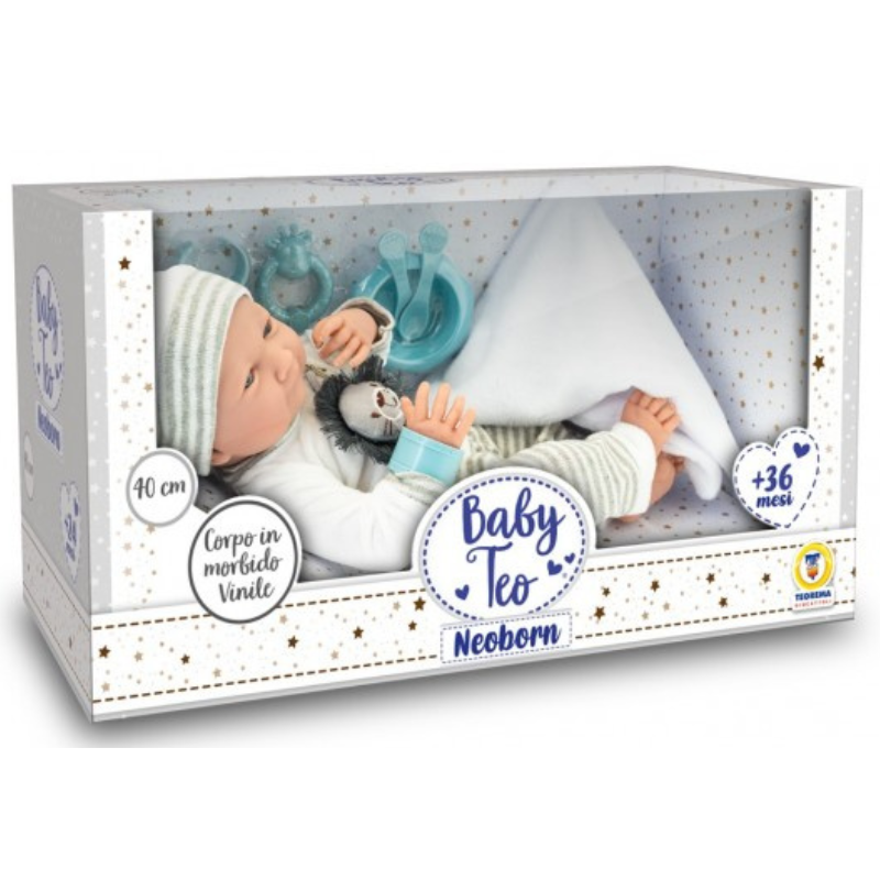 Bambolotto Baby Teo Neoborn 40 cm in Morbido...