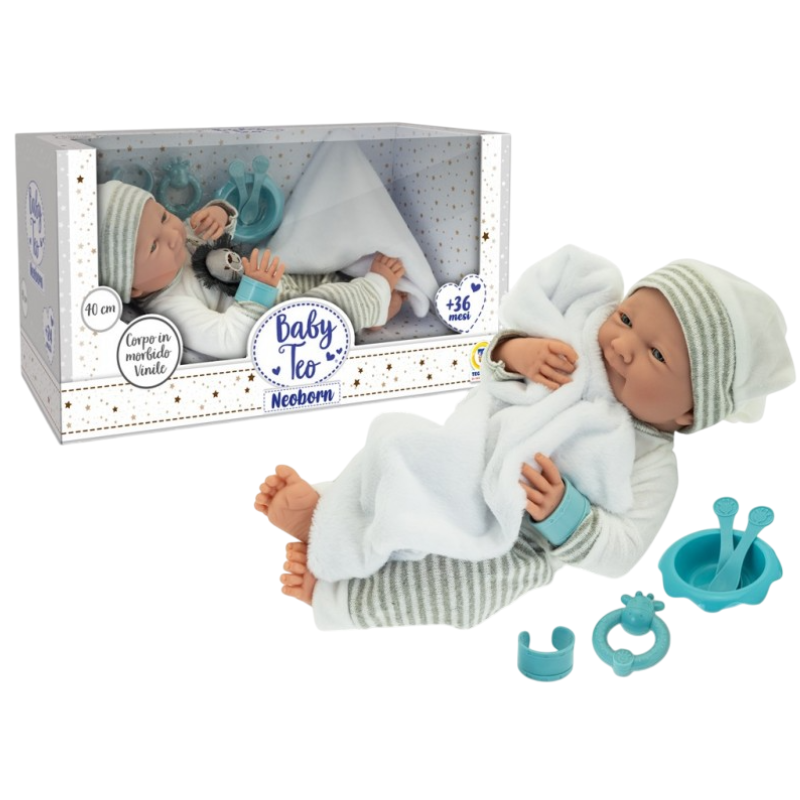 Bambolotto Baby Teo Neoborn 40 cm in Morbido...