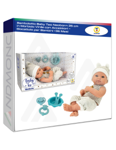Bambolotto Baby Teo Neoborn 35 cm in Morbido Vinile con...