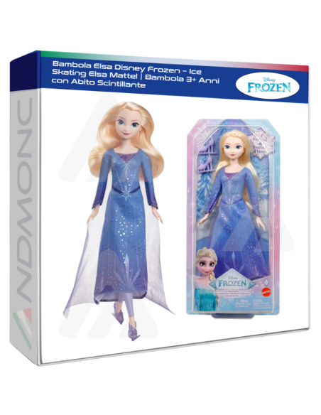 Bambola Elsa Disney Frozen – Ice Skating Elsa Mattel  Bambola 3+ Anni con Abito Scintillante