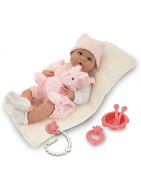 Bambola Baby Teo Neoborn 40 cm – Corpo Morbido, Accessori Inclusi, Abito Rosa