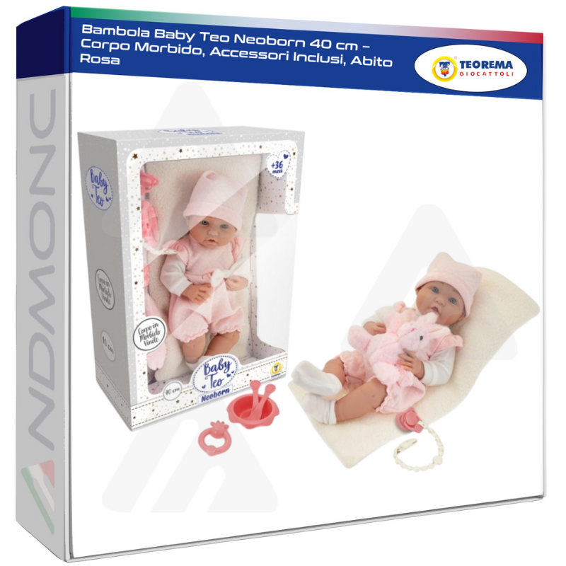 Bambola Baby Teo Neoborn 40 cm – Corpo Morbido,...