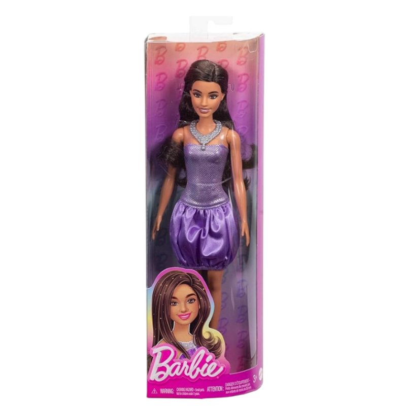 Barbie Fashionistas – Bambola con Abito Viola...