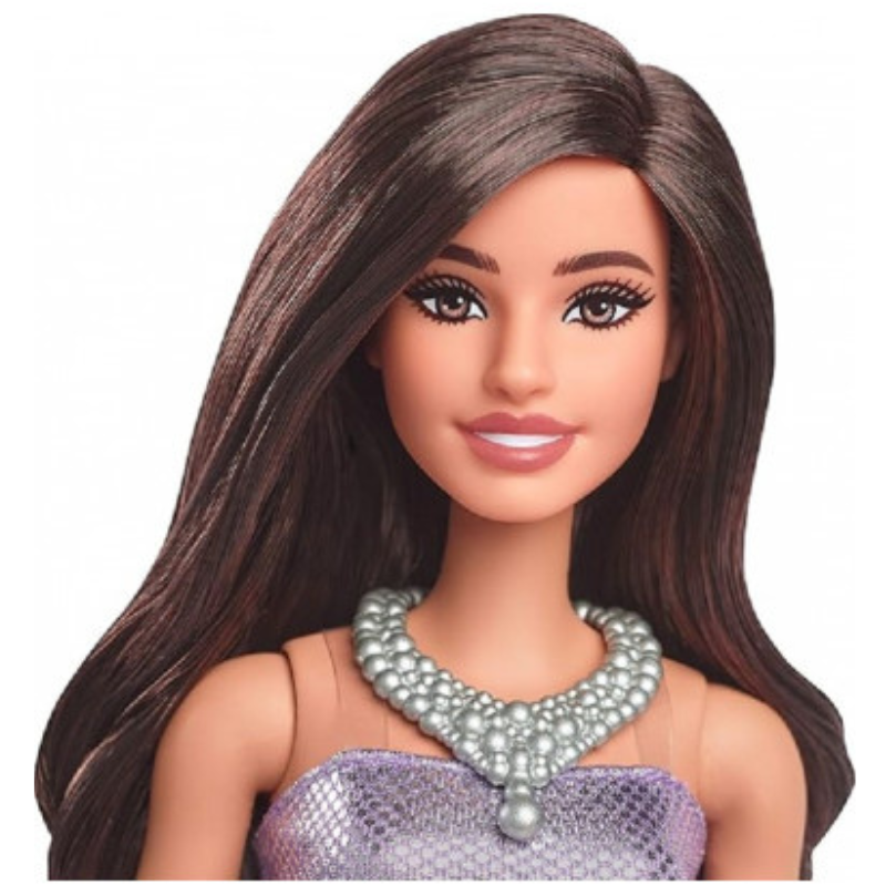 Barbie Fashionistas – Bambola con Abito Viola...