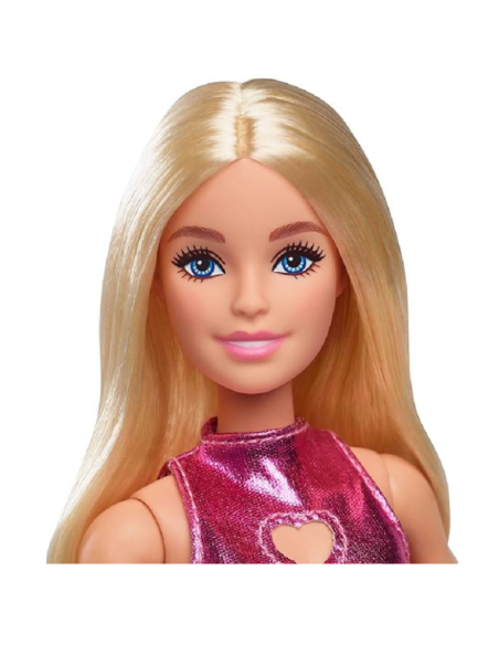 Barbie Fashionistas – Bambola con Abito Rosa Brillante e Capelli Biondi