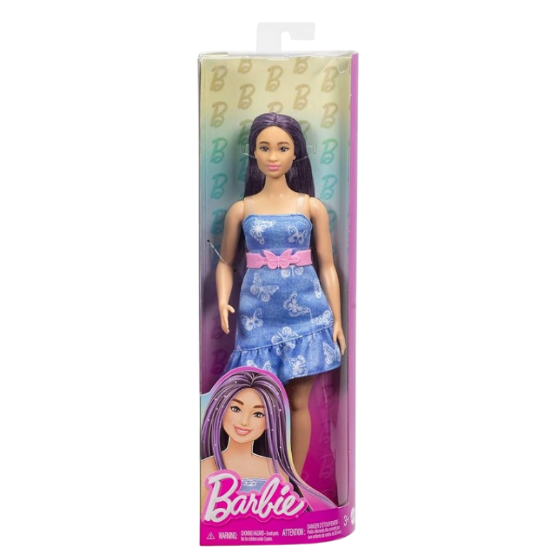Barbie Fashionistas – Bambola con Abito Blu a...