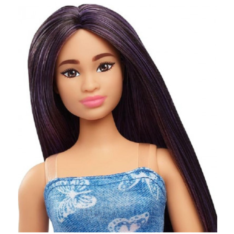 Barbie Fashionistas – Bambola con Abito Blu a...