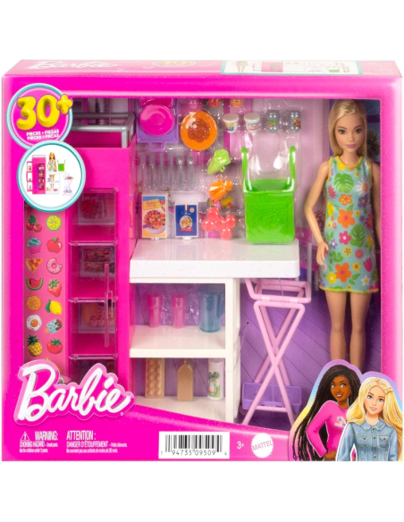 Barbie Cucina Playset – Set Cucina con Oltre 30 Accessori e Bambola Inclusa