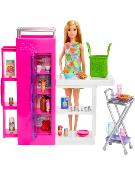 Barbie Cucina Playset – Set Cucina con Oltre 30 Accessori e Bambola Inclusa
