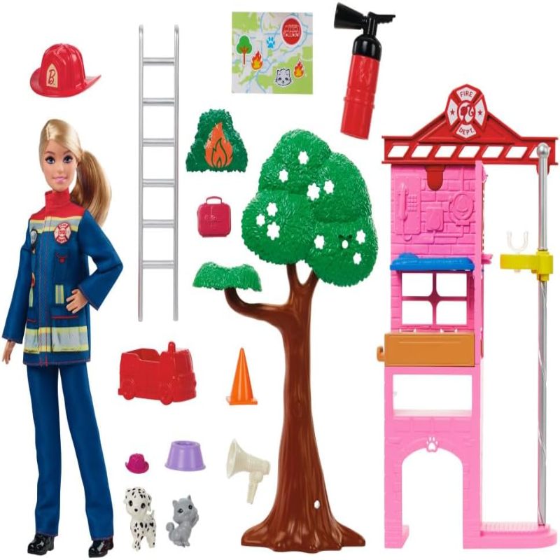 Barbie Pompiera Playset – Caserma dei Pompieri...