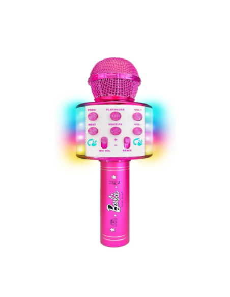 Barbie Microfono Karaoke con Luci Multicolor – Voice Changer, Speaker Wireless e Funzioni Musicali