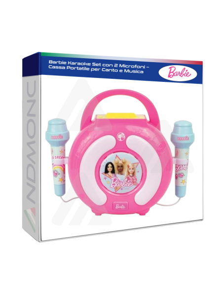 Barbie Karaoke Set con 2 Microfoni – Cassa Portatile per Canto e Musica