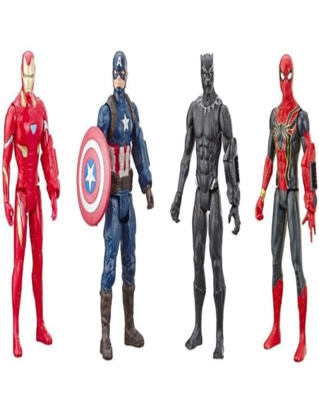 Set Action Figures Marvel Avengers Endgame – Titan Hero Series 30 cm | Iron Man, Captain America, Black Panther, Iron Spider