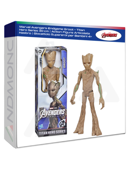 Marvel Avengers Endgame Groot – Titan Hero Series 30 cm  Action Figure Articolata Hasbro  Giocattolo Supereroi per Bambini 4+