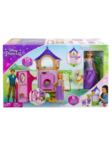 Disney Princess Rapunzel – Torre Magica Playset con Bambola e 15 Accessori  Casa delle Bambole con Scivolo e Altalena