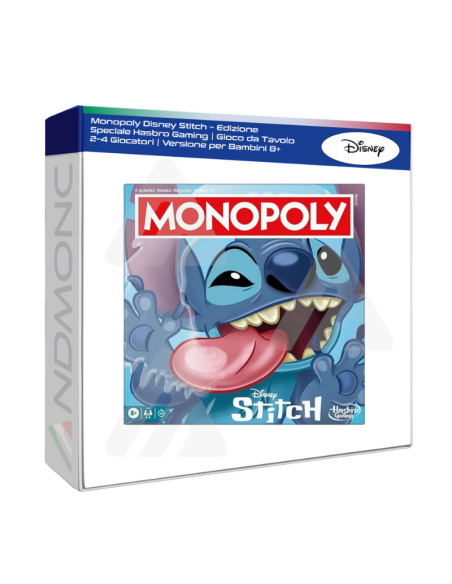 Monopoly Disney Stitch – Edizione Speciale Hasbro Gaming  Gioco da Tavolo 2–4 Giocatori  Versione per Bambini 8+