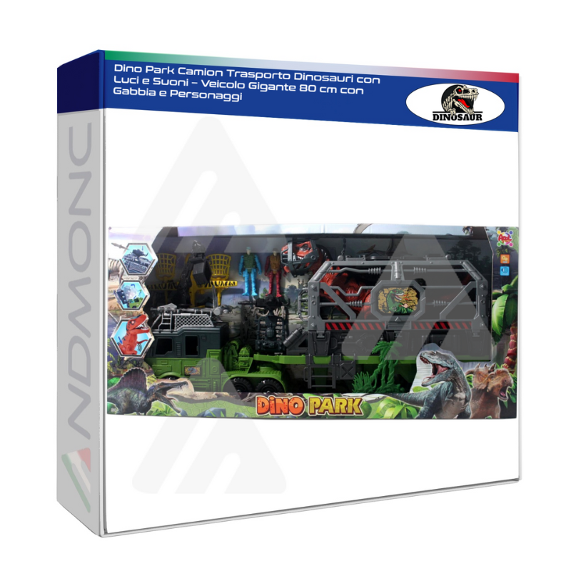 Dino Park Camion Trasporto Dinosauri con Luci e...