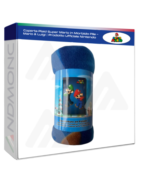 Coperta Plaid Super Mario in Morbido Pile – Mario & Luigi | Prodotto Ufficiale Nintendo