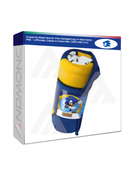 Coperta Plaid Sonic the Hedgehog in Morbido Pile – Ufficiale, Calda e Colorata (100×140 cm)
