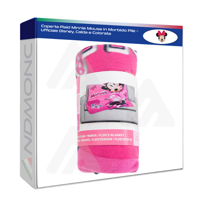Coperta Plaid Minnie Mouse in Morbido Pile –...