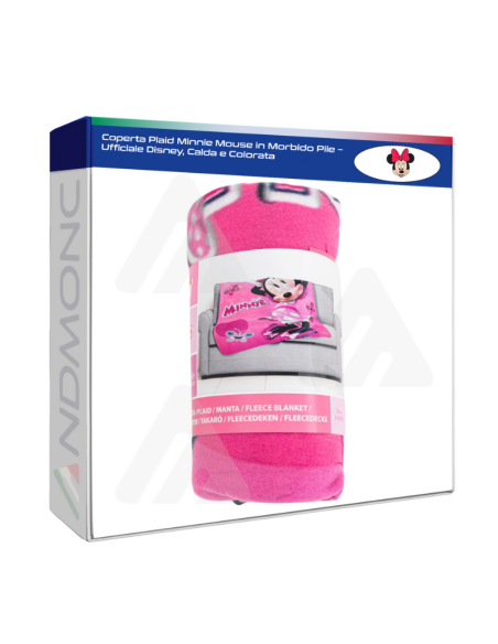 Coperta Plaid Minnie Mouse in Morbido Pile – Ufficiale Disney, Calda e Colorata