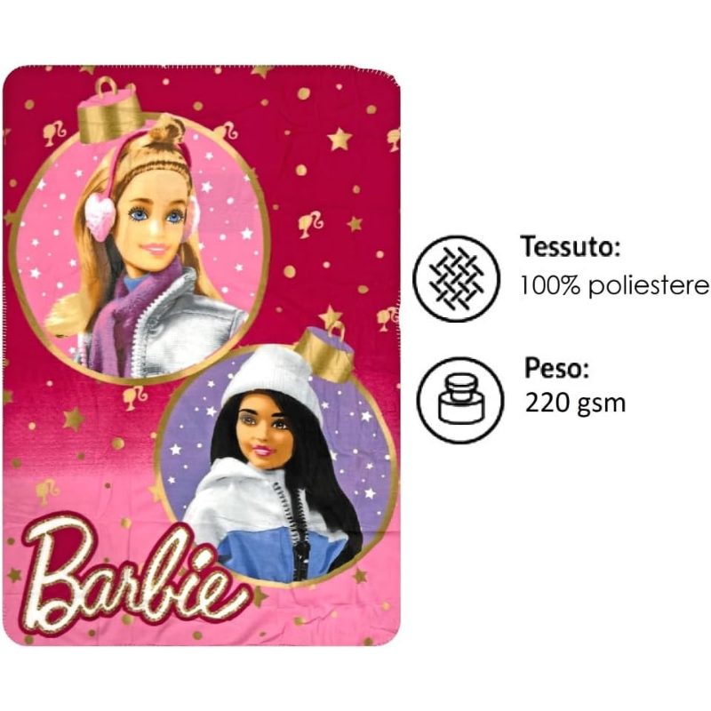 Coperta Plaid Barbie in Morbido Pile –...
