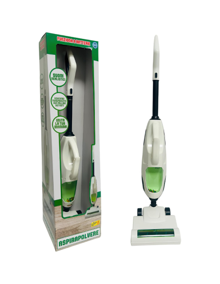 Aspirapolvere Giocattolo per Bambini con Suoni Realistici  Funzionamento a Batterie, Palline Rotanti, Design Sicuro 3+