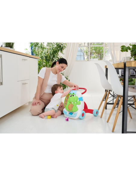 Girello Primi Passi Interattivo con Coccodrillo – Luci, Suoni, Formine e Palline  Gioco Educativo 9+ Mesi