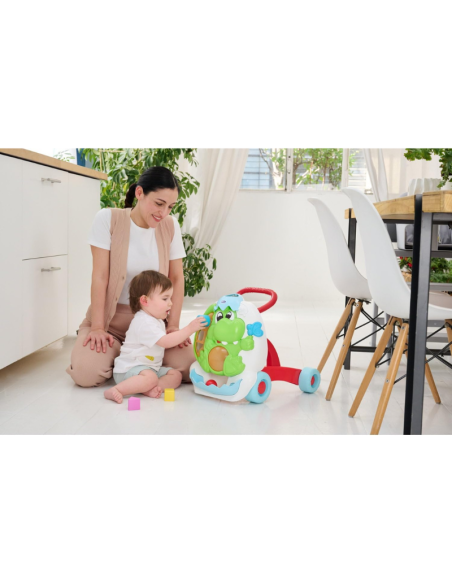 Girello Primi Passi Interattivo con Coccodrillo – Luci, Suoni, Formine e Palline  Gioco Educativo 9+ Mesi