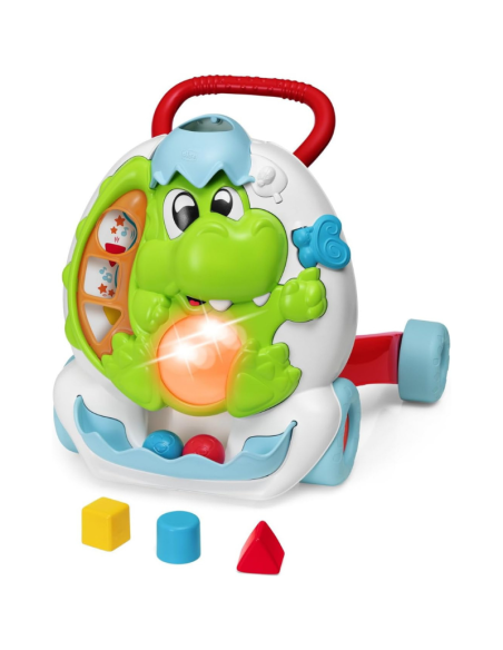 Girello Primi Passi Interattivo con Coccodrillo – Luci, Suoni, Formine e Palline  Gioco Educativo 9+ Mesi