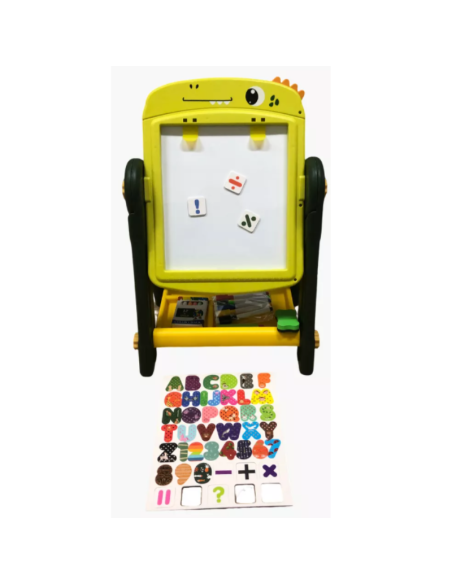 Lavagna da Disegno Doppia Faccia per Bambini – Cavalletto Artist con Accessori, Lettere Magnetiche e Gessetti  24 Pezzi  3+