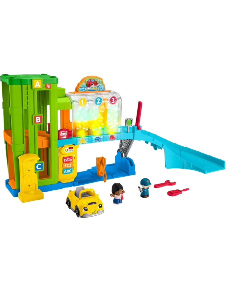 Fisher-Price Little People – Garage Luminoso Interattivo con Pista, Suoni e Auto Inclusa  65+ Canzoni e Attività