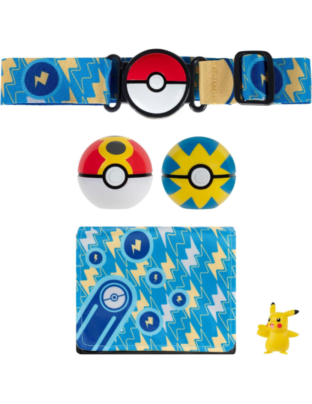 Pokémon Clip ‘N’ Go Bandolier Set – Borsa con Cintura, 2 Poké Ball, Mini Figure di Pikachu  Porta fino a 6 Poké Ball  Gioco 4+