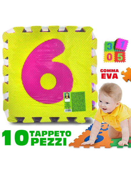 Tappeto Puzzle Numeri 10 Pezzi – Gioco Educativo in EVA Morbida  Pavimento Antiscivolo per Bambini  Impara i Numeri Divertendoti